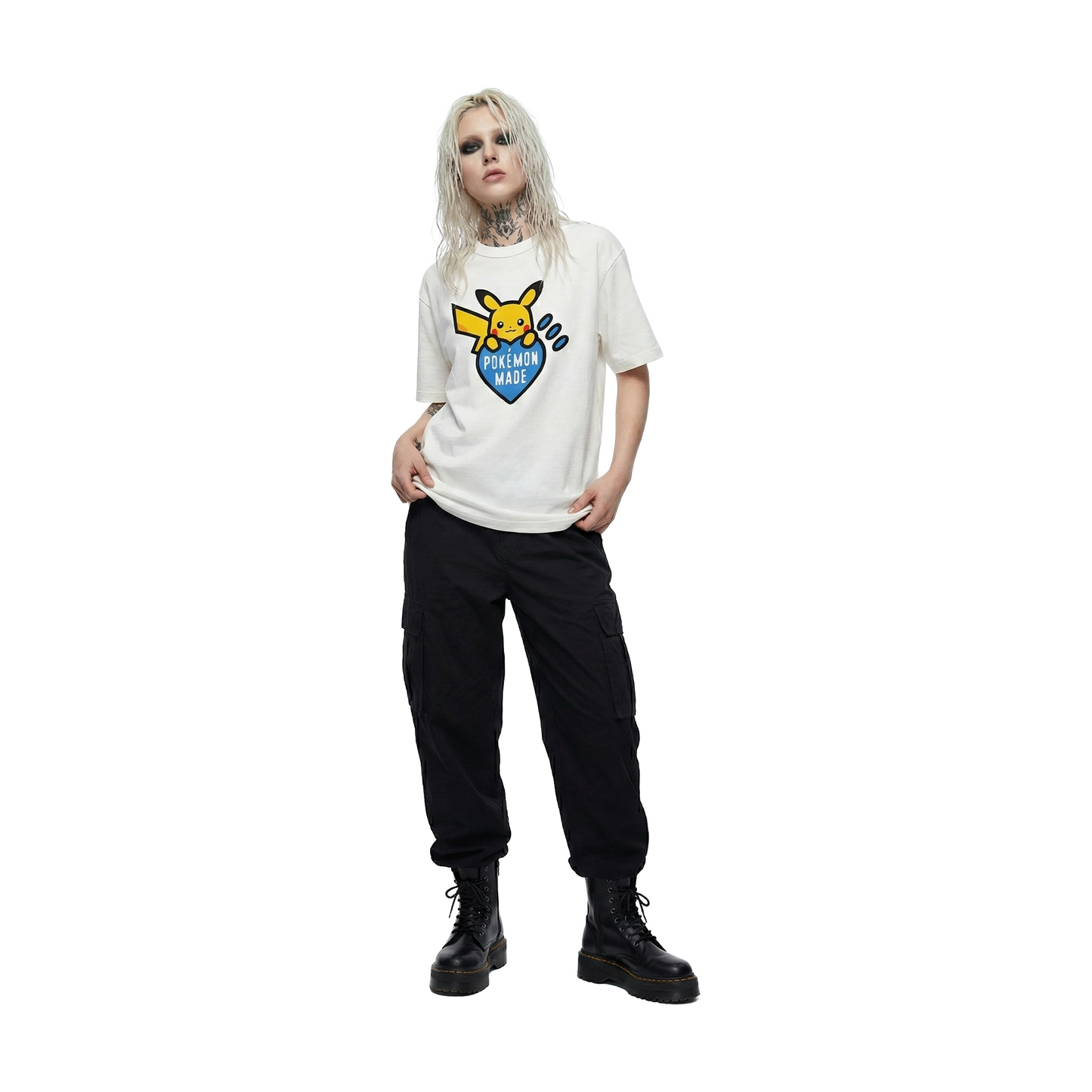 Human Made x Pokémon Made Blue Heart Graphic Tokyo Exclusive Tee White (FW25)