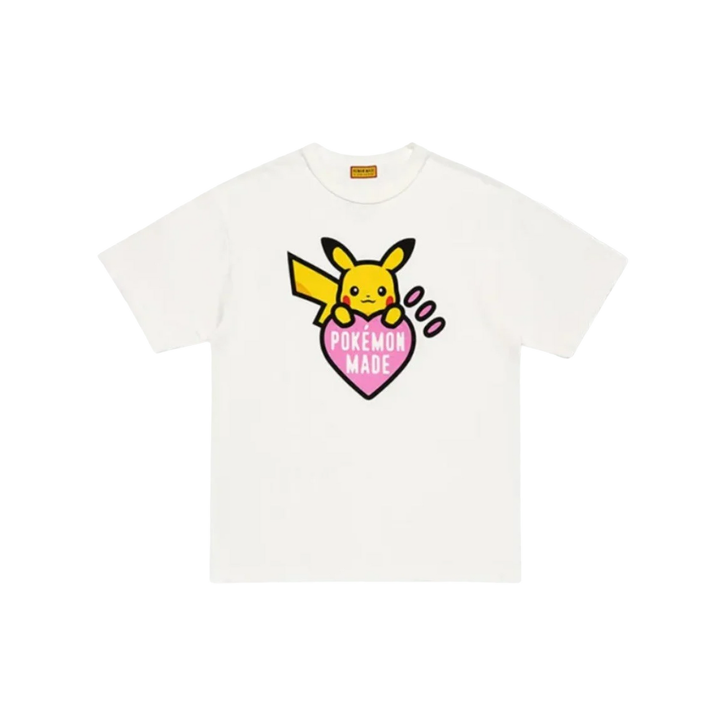 Human Made x Pokémon Made Pink Heart Graphic Harajuku Exclusive Tee White (FW25)