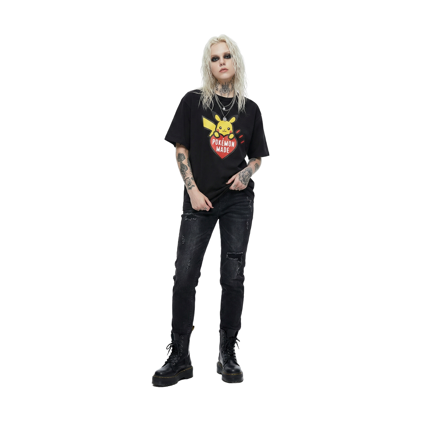 Human Made x Pokémon Made Red Heart Graphic Online Exclusive Tee Black (FW25)