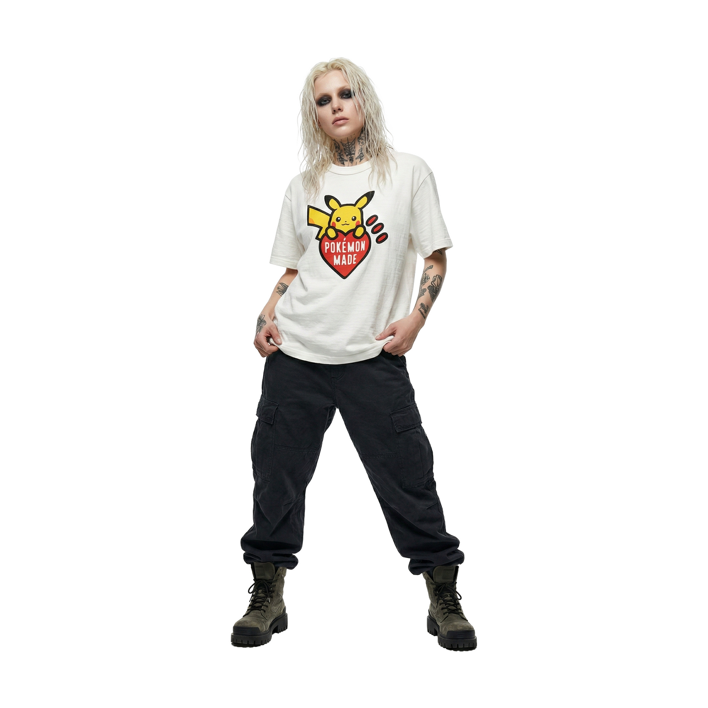 Human Made x Pokémon Made Red Heart Graphic Online Exclusive Tee White (FW25)