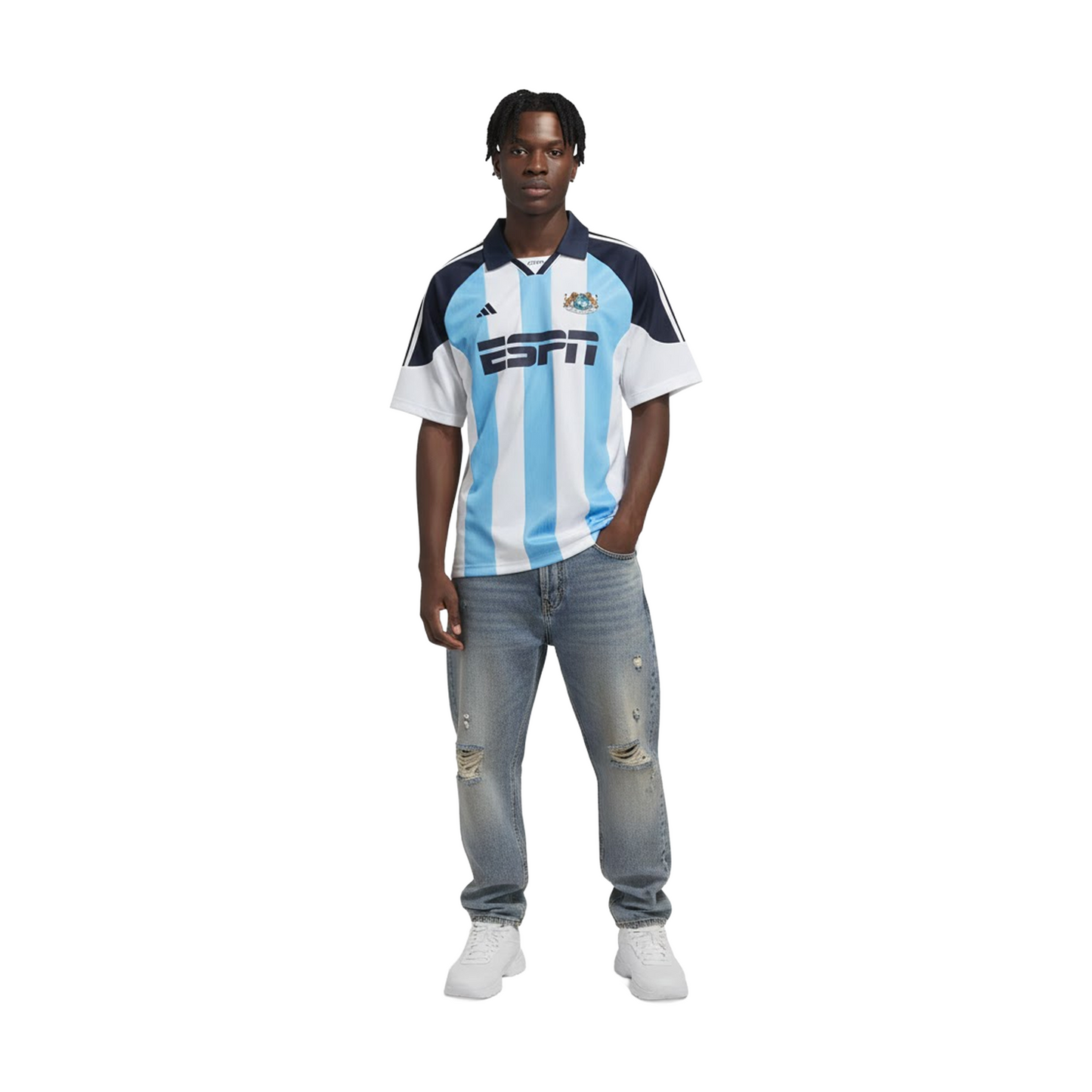KITH for adidas Football ESPN Jersey White/Blue (FW25)