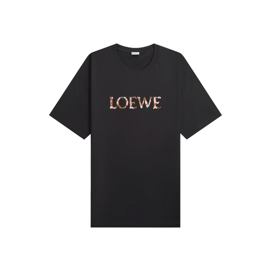 LOEWE Anagram Logo Embroidery Relaxed Fit Tee Black (FW25)