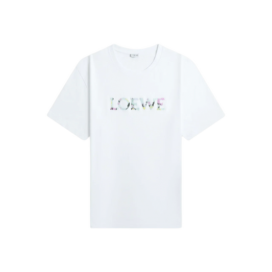 LOEWE Anagram Logo Embroidery Relaxed Fit Tee White (FW25)