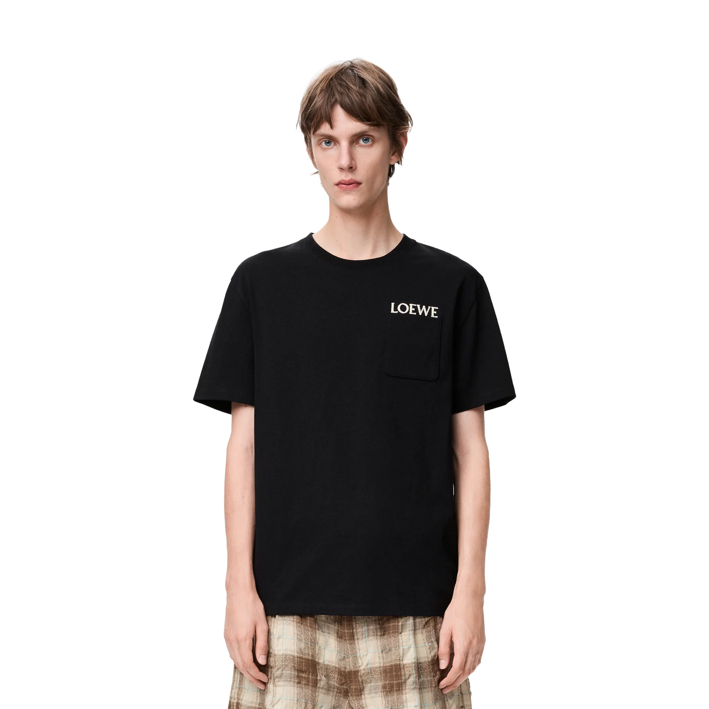 LOEWE Chest Patch Pocket Relaxed Fit Tee Black (SS26)