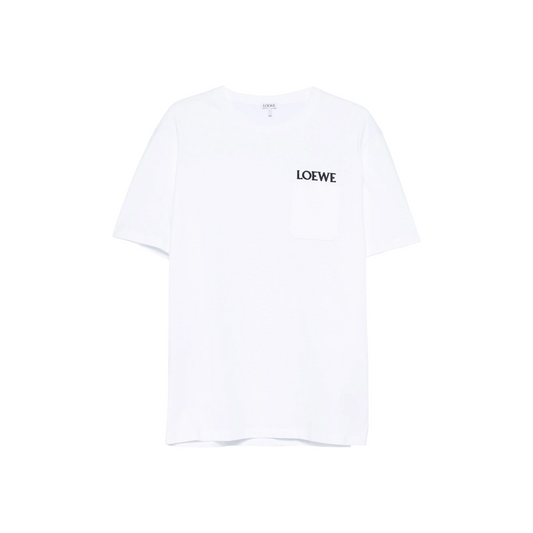 LOEWE Chest Patch Pocket Relaxed Fit Tee White (SS26)