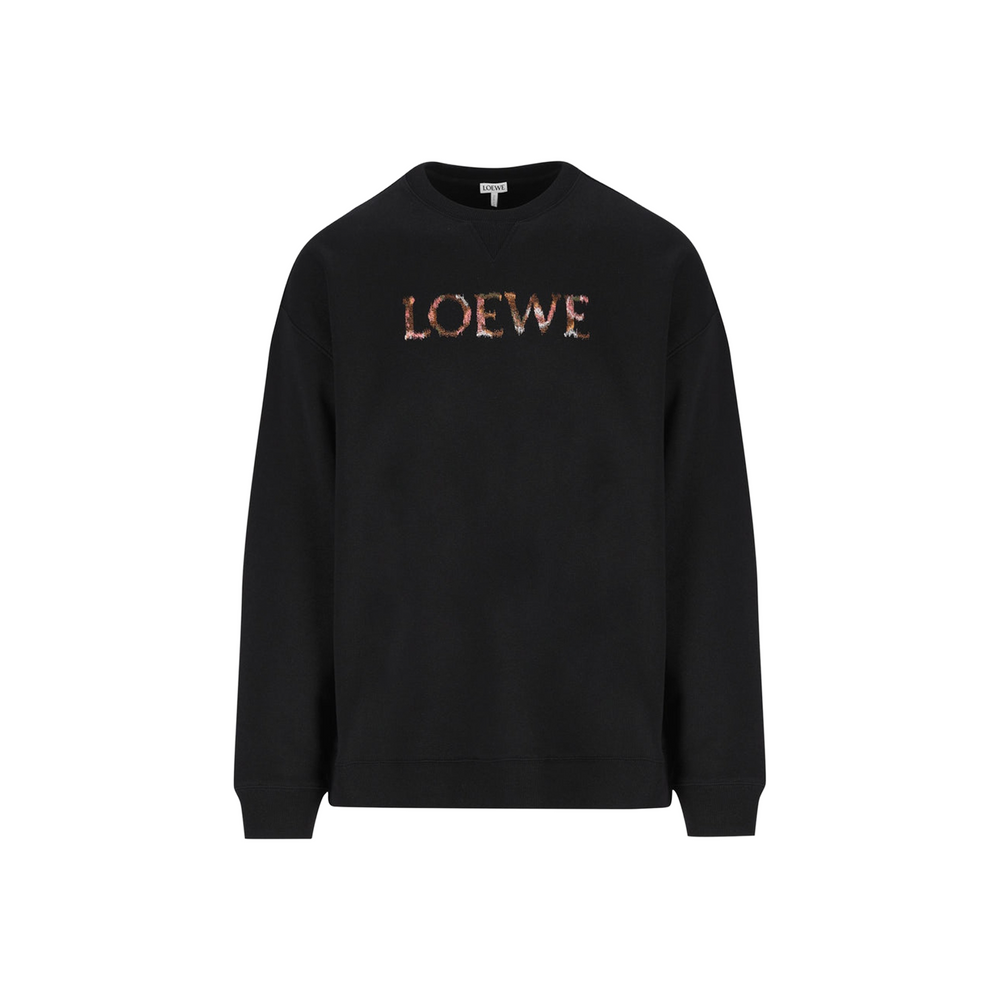 LOEWE Embroidered Logo Regular Fit Sweatshirt Black (FW25)