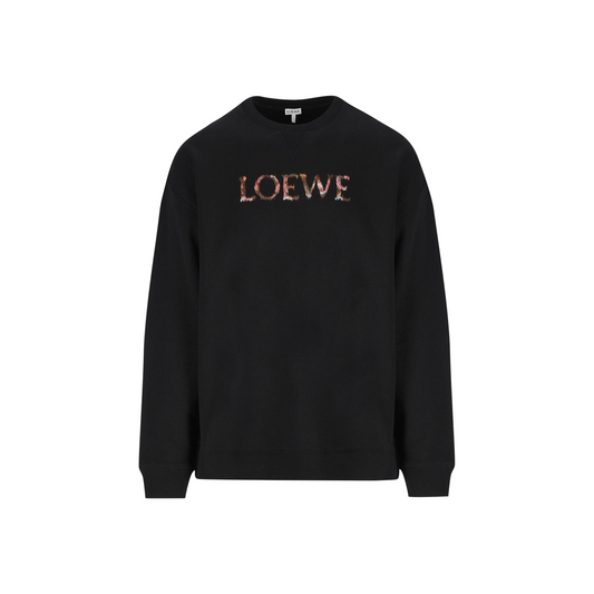 LOEWE Embroidered Logo Regular Fit Sweatshirt Black (FW25)