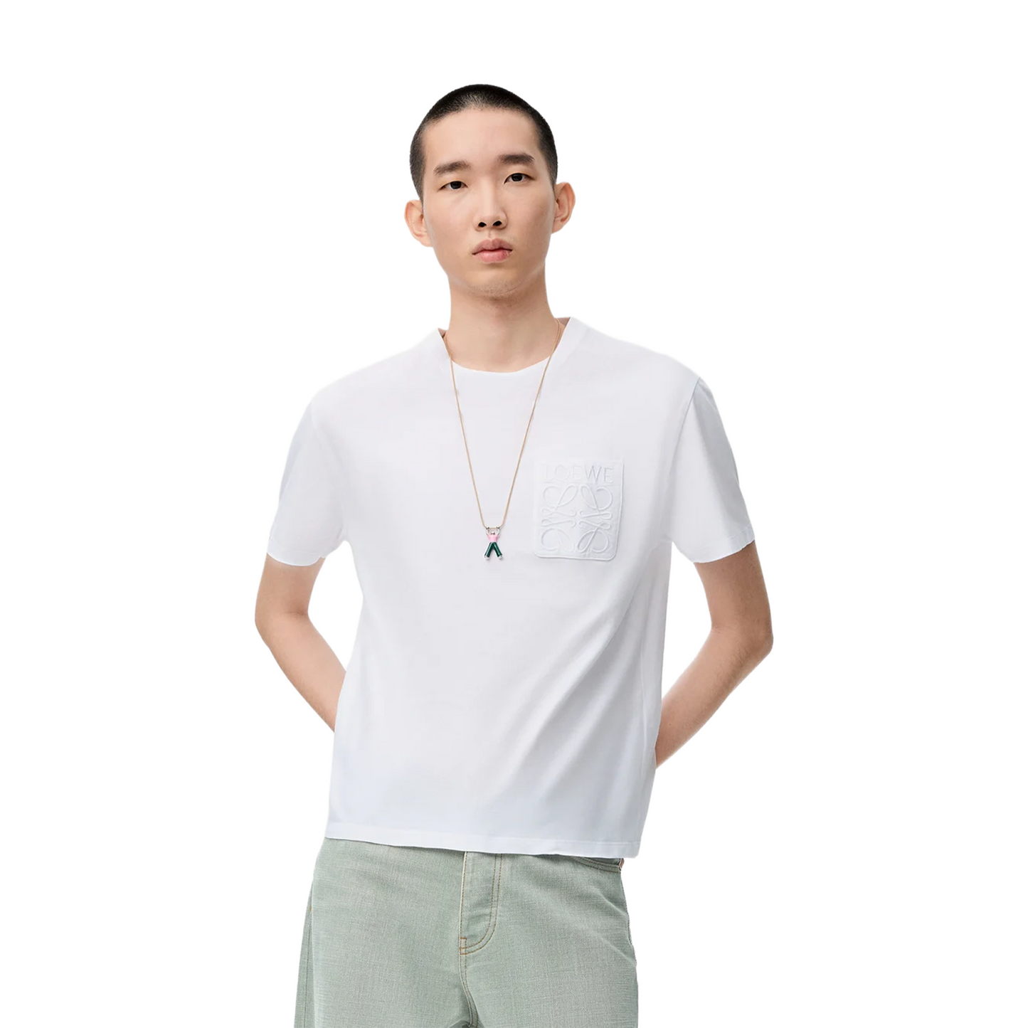 LOEWE Anagram Pocket Relaxed Fit Tee White (FW23)