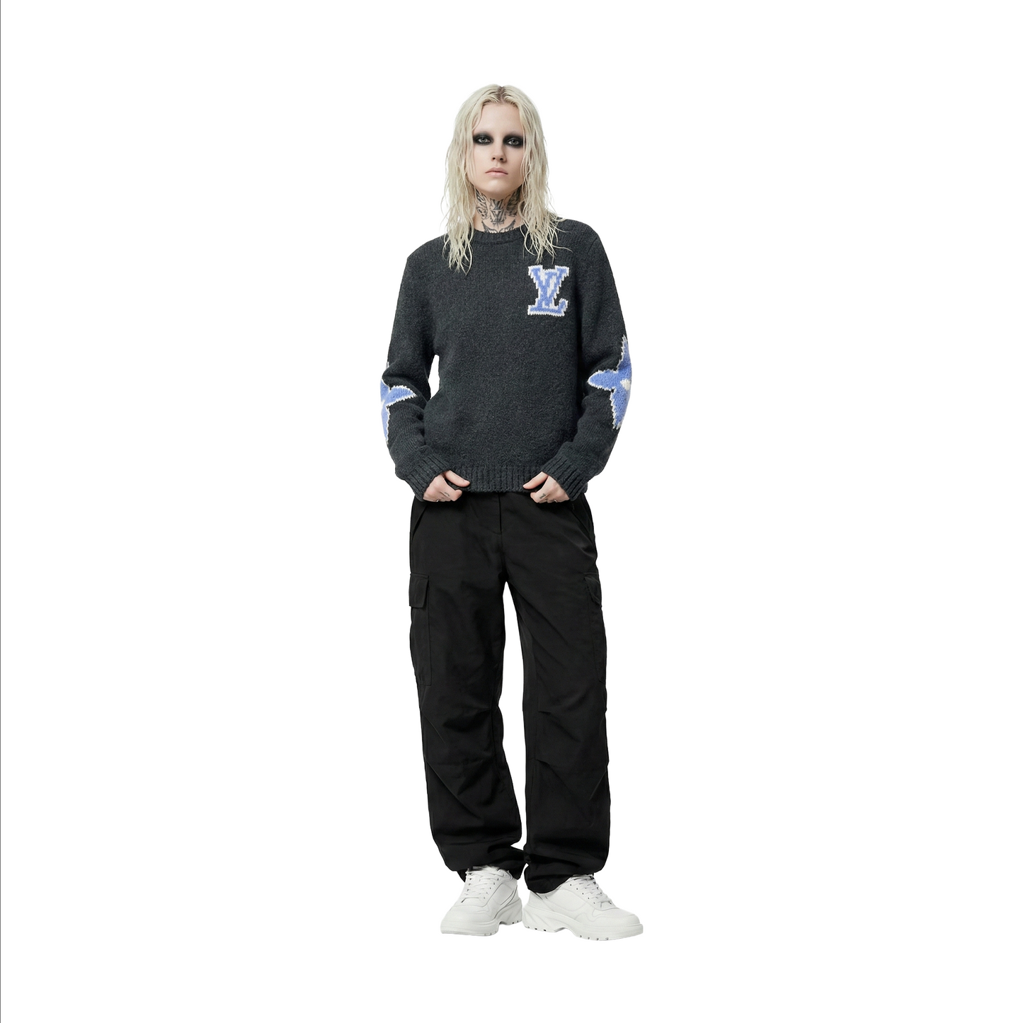 LOUIS VUITTON Chunky Wool Blend Pullover Deep Gray (FW24)