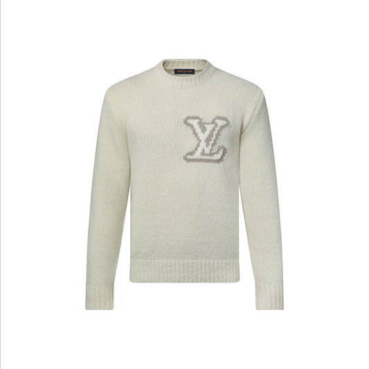 LOUIS VUITTON LV Intarsia Crewneck Off-White (FW25)