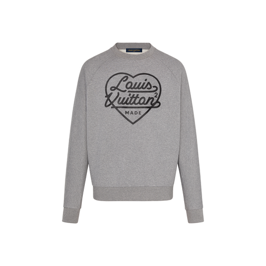 LOUIS VUITTON x Nigo Printed Heart Sweatshirt Light Grey (FW21)