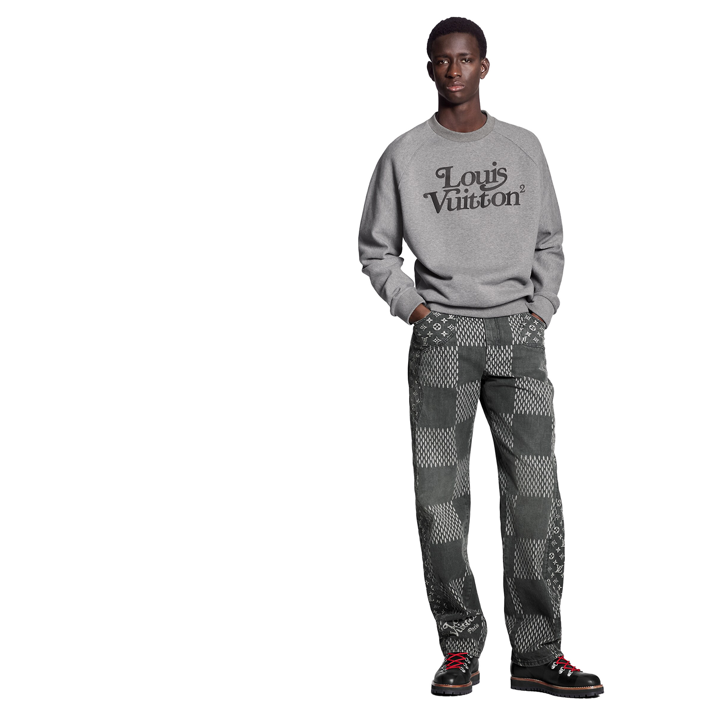 LOUIS VUITTON x Nigo Squared LV Sweatshirt Gris Clair (SS20)