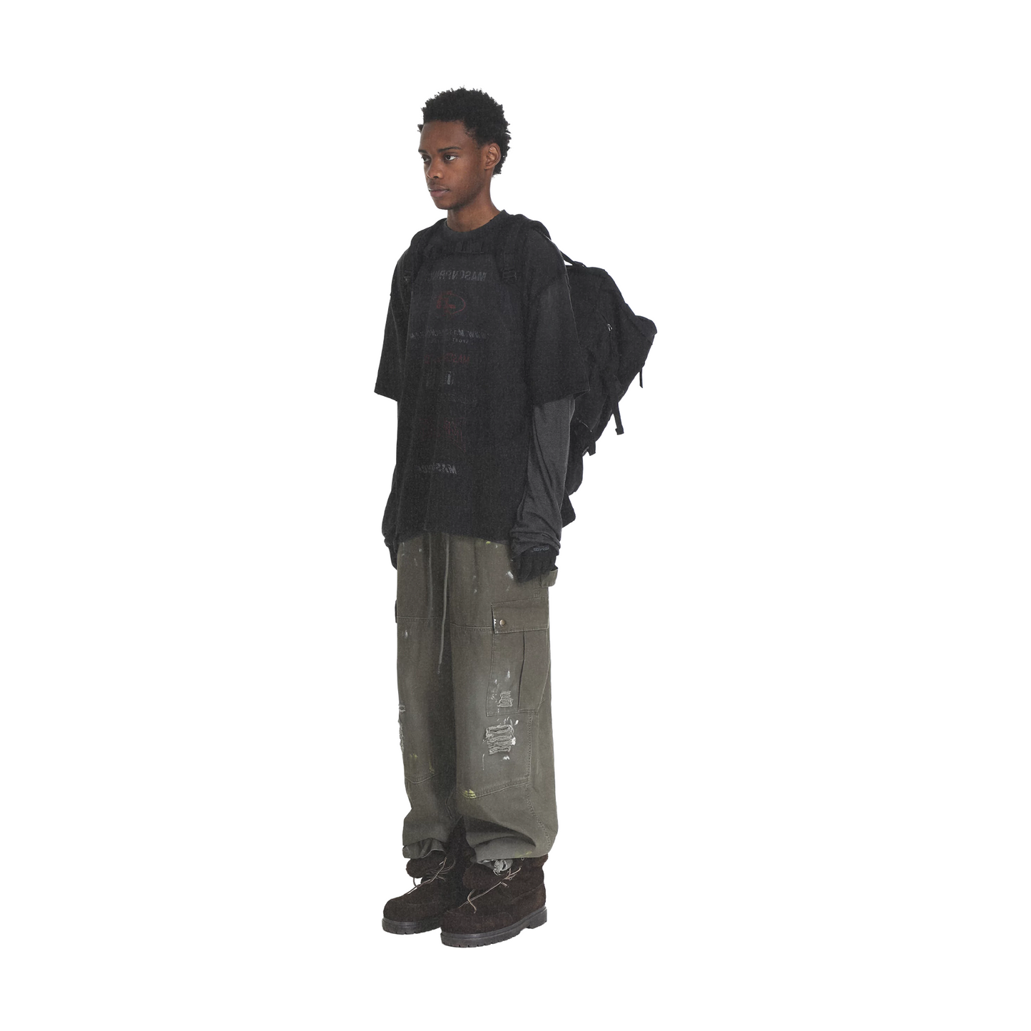 MASONPRINCE Breakthrough Thinking Distressed Tee Washed Black (FW24)