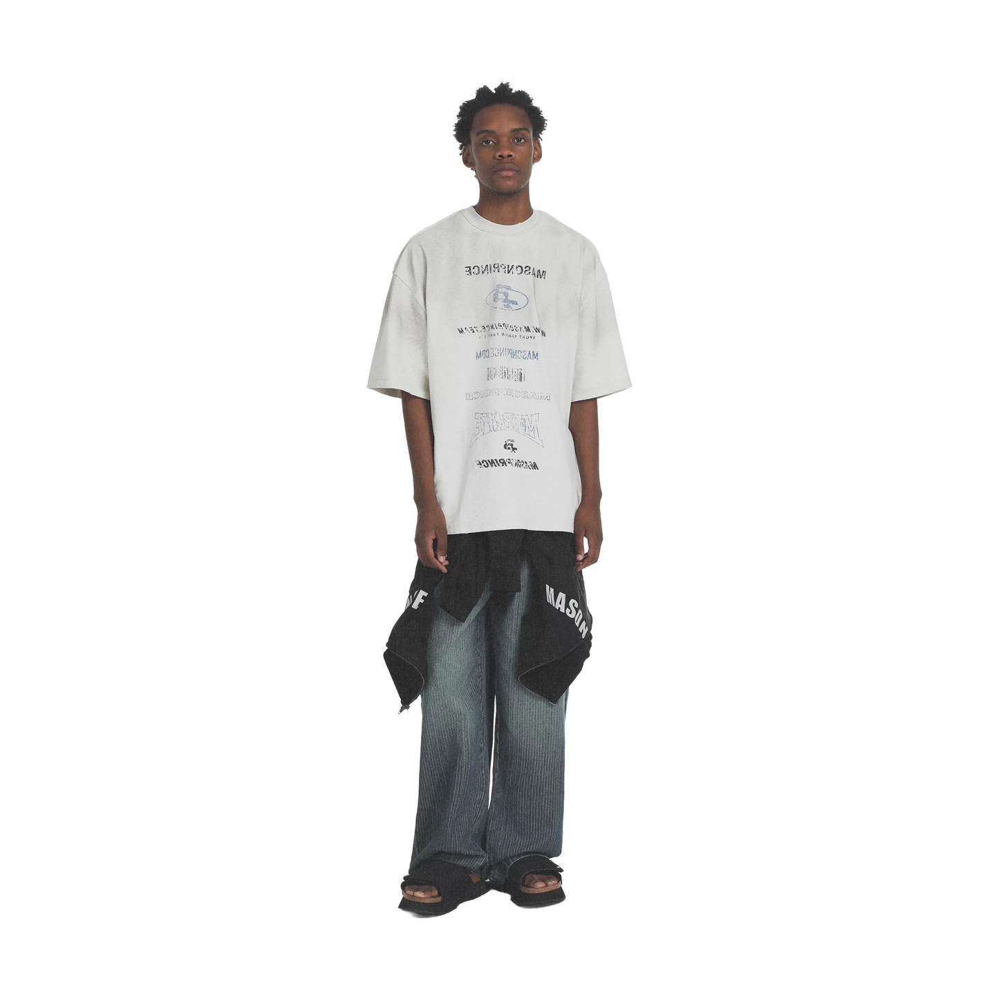 MASONPRINCE Breakthrough Thinking Distressed Tee Whiteish Grey (FW24)