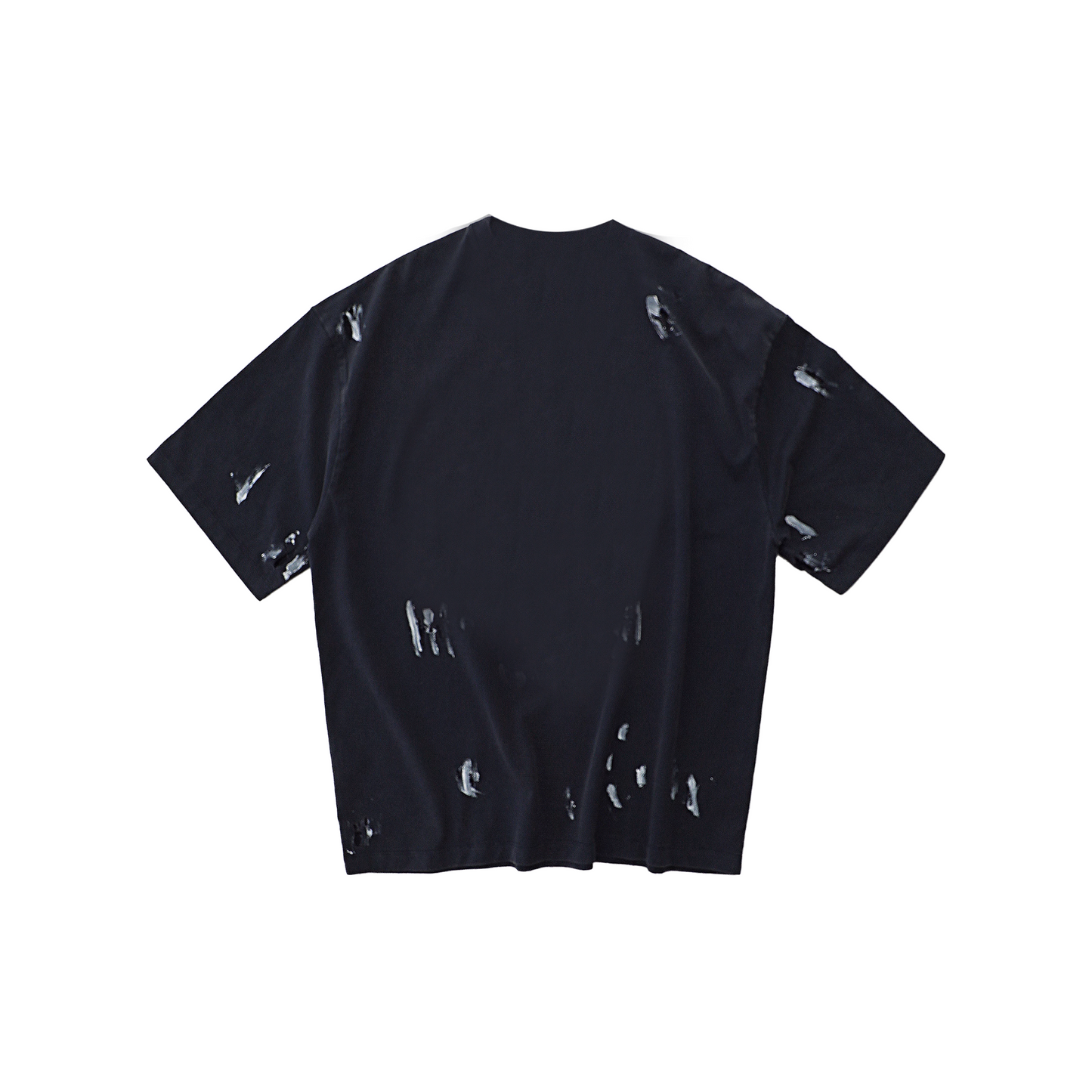 MASONPRINCE Brush Hole Distressed Logo Tee Black (SS24)