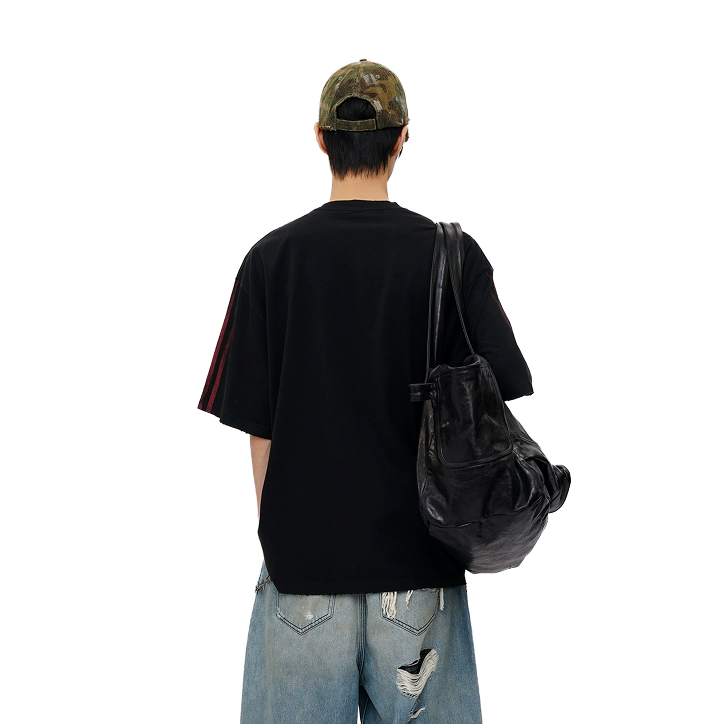 MASONPRINCE Campus Mix Natural Cotton Badge Bar Printed Tee Black (FW25)