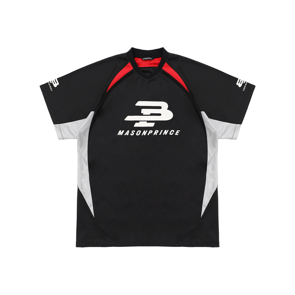 MASONPRINCE Contrast Colour V-Neck Jersey Black (SS25)