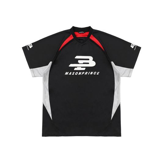 MASONPRINCE Contrast Colour V-Neck Jersey Black (SS25)
