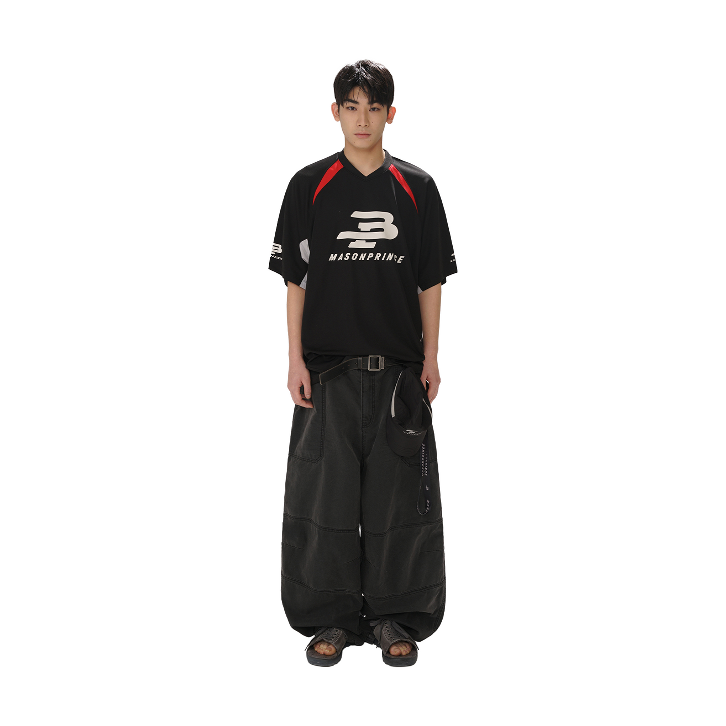 MASONPRINCE Contrast Colour V-Neck Jersey Black (SS25)