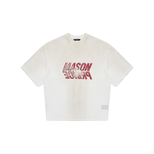 MASONPRINCE Dirty Sense of Destruction Sprayed Tee White (SS24)