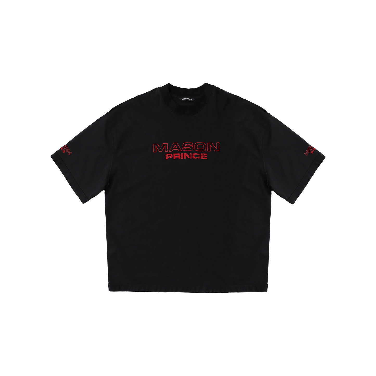 MASONPRINCE Folded Colour Embroidered Short Sleeved Tee Black (SS25)