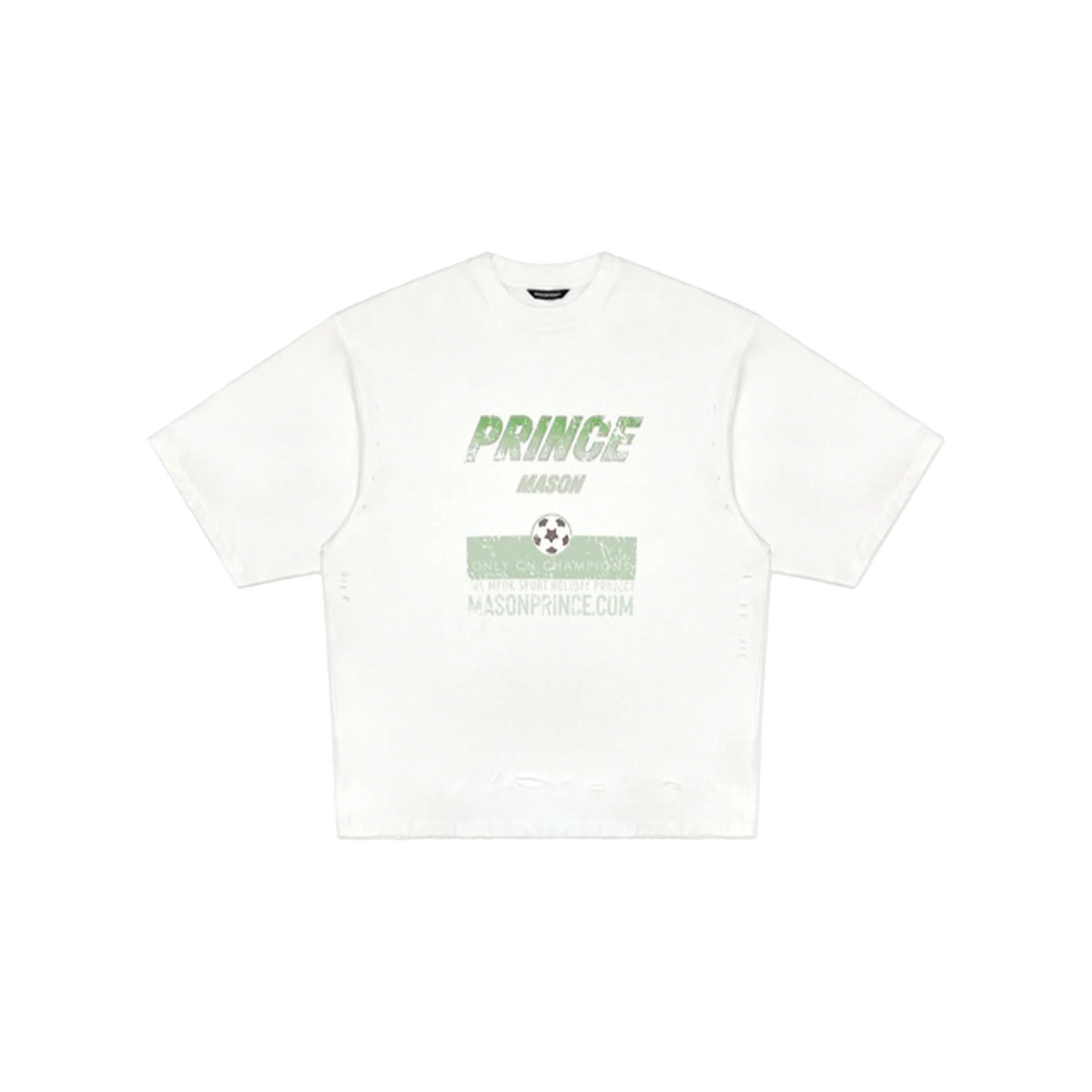 MASONPRINCE Football Washed Damaged Tee White (SS24)