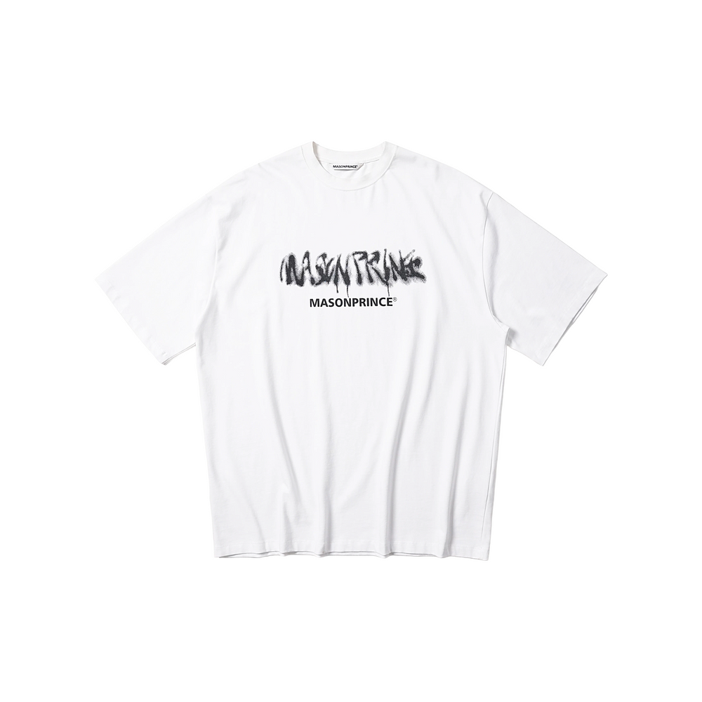 MASONPRINCE Handwritten Bullet Double Logo Short Sleeved Tee White (SS22)