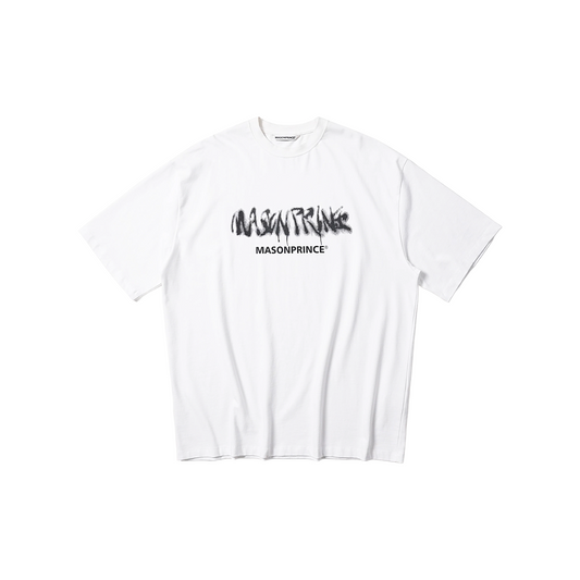 MASONPRINCE Handwritten Bullet Double Logo Short Sleeved Tee White (SS22)