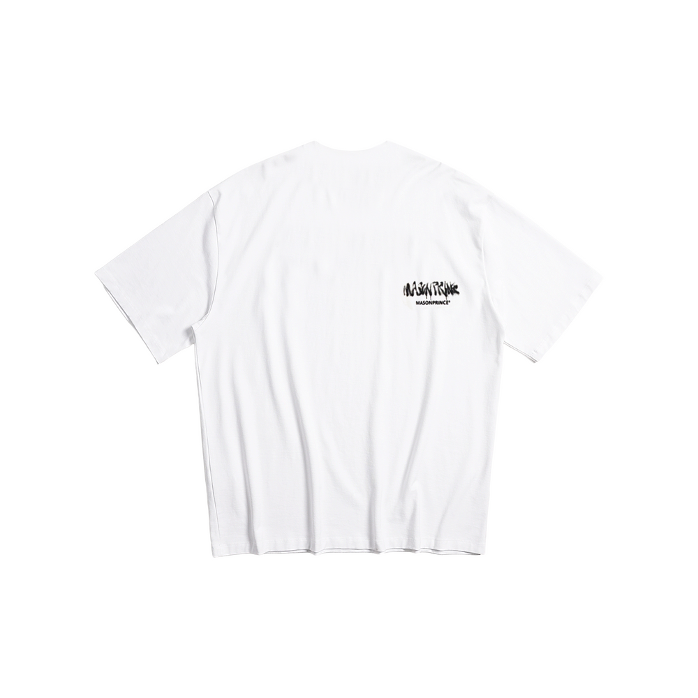 MASONPRINCE Inkjet Large Printed Double Logo Short Sleeved Tee White (SS22)