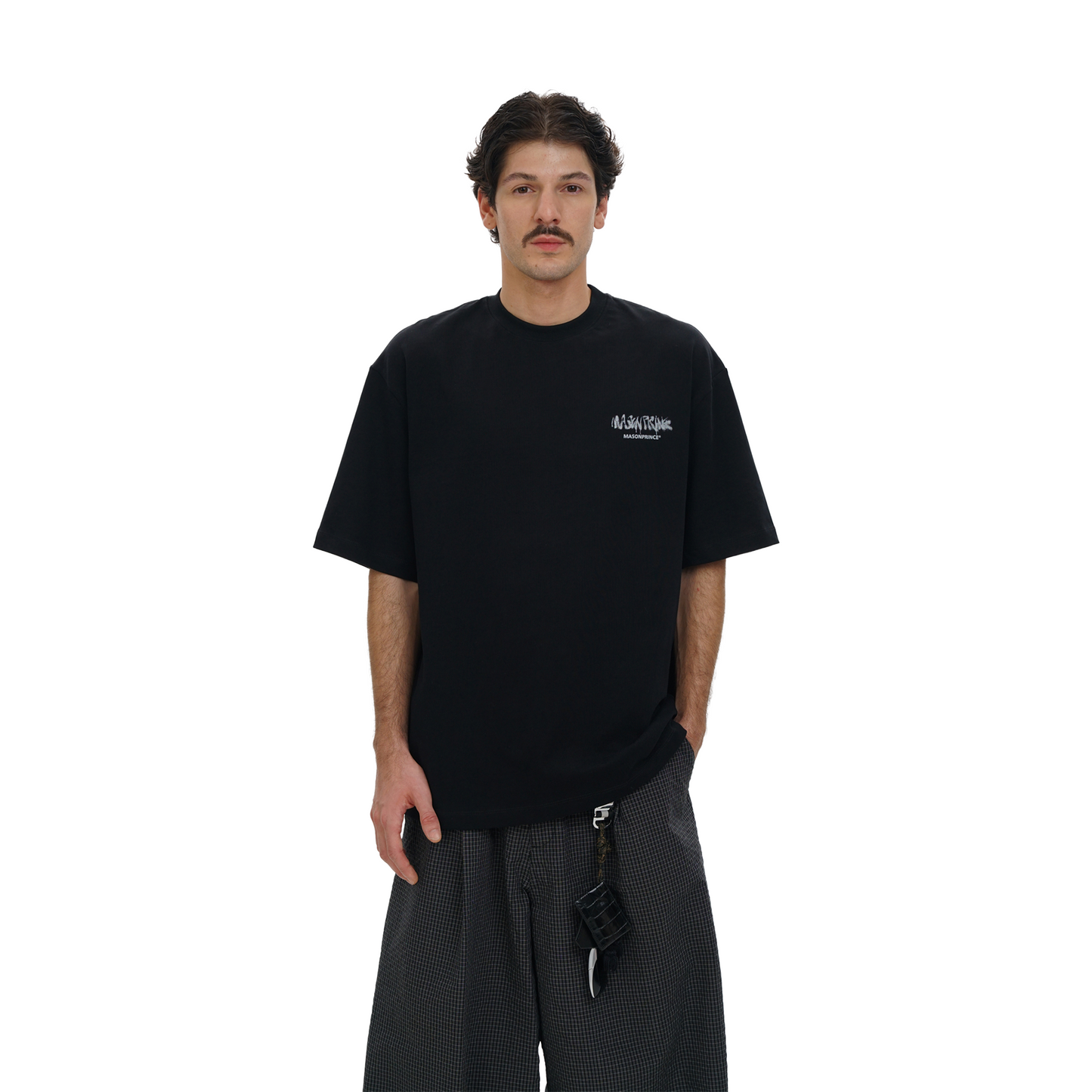 MASONPRINCE Inkjet Small Printed Double Logo Short Sleeved Tee Black (SS22)