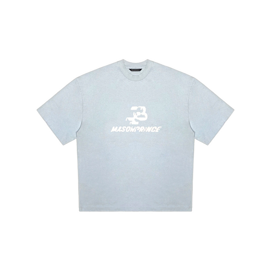 MASONPRINCE Summer Invasion Distressed Broken Logo Tee Sky Blue (SS25)