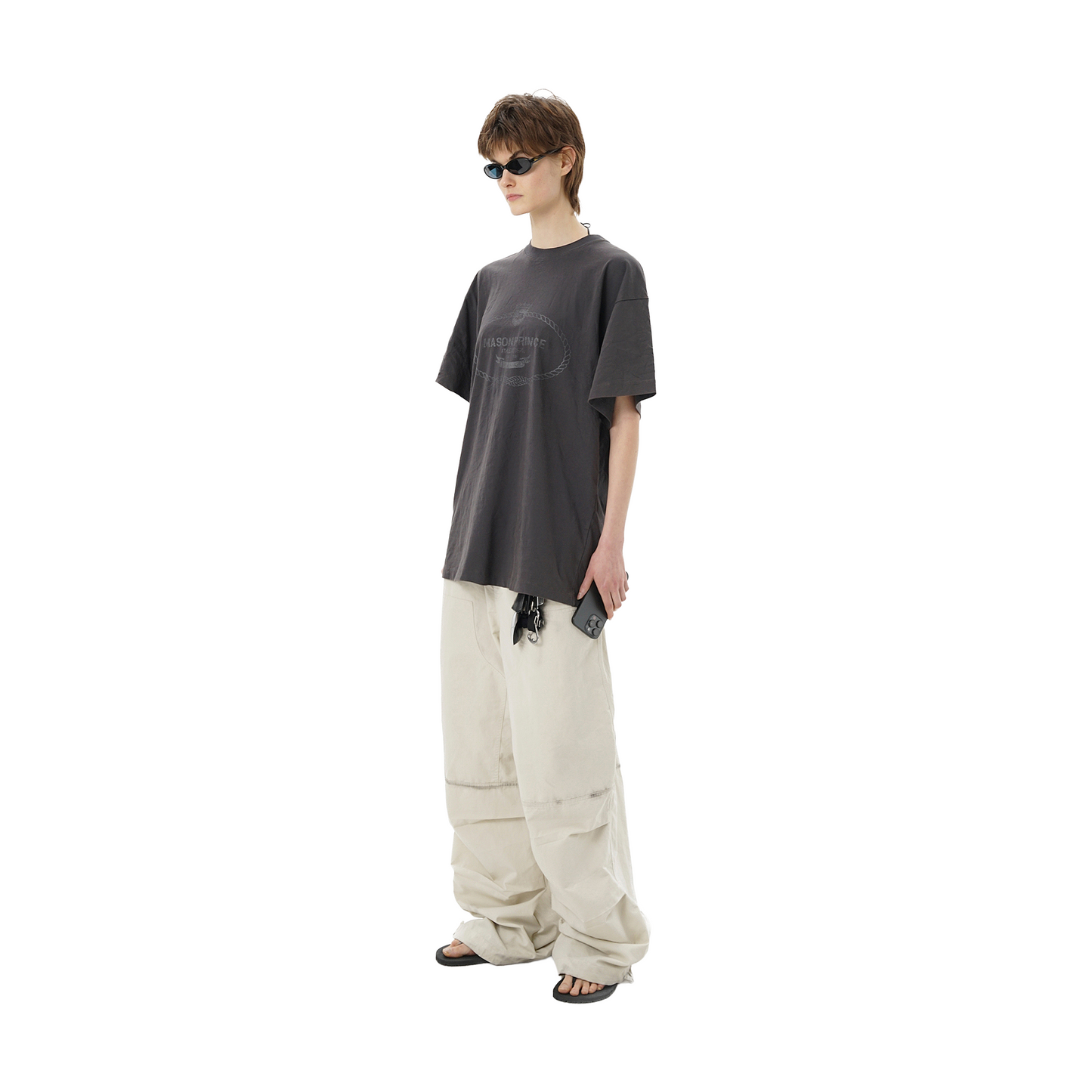 MASONPRINCE Summer Series Vintage Washed Knot Pleated Travel Tee Black (SS25)