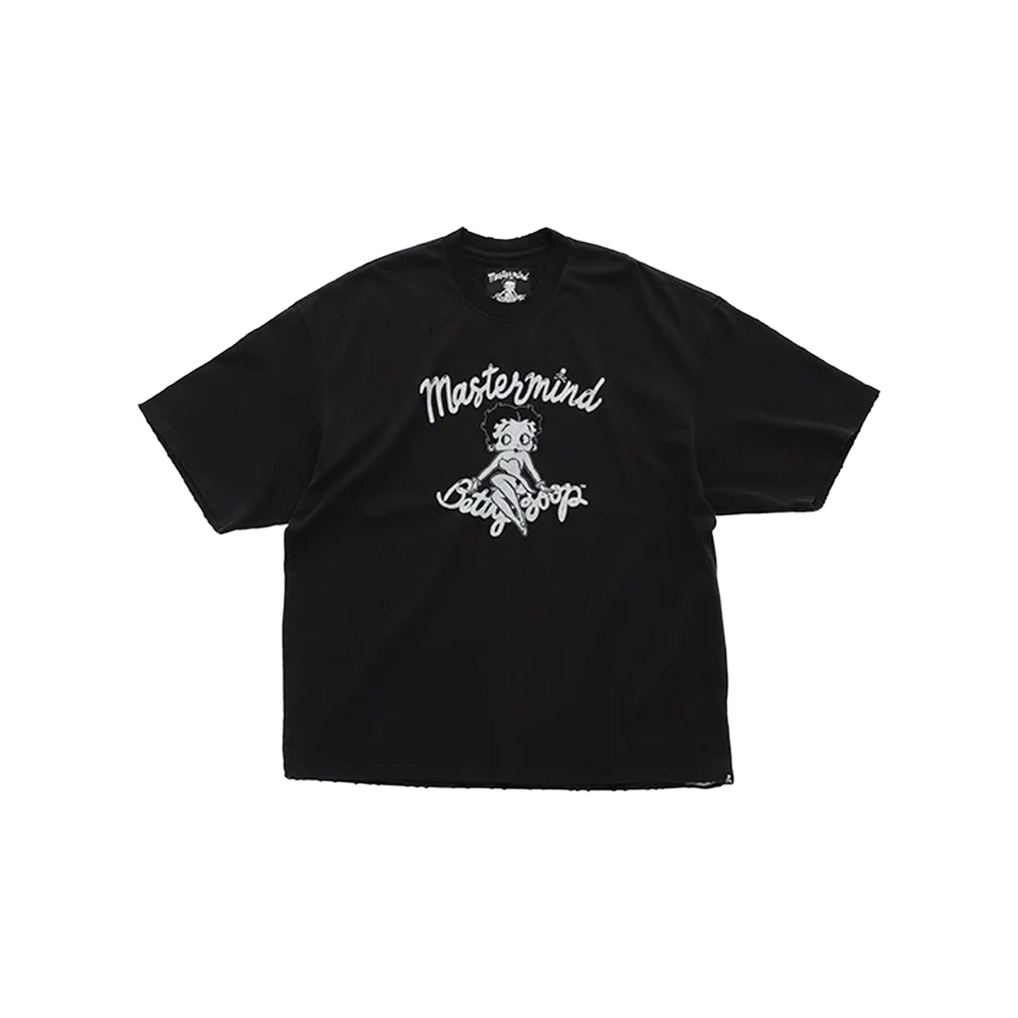 MASTERMIND WORLD x Betty Boop Damaged Monochrome Boxy S/S Tee Black (FW25)