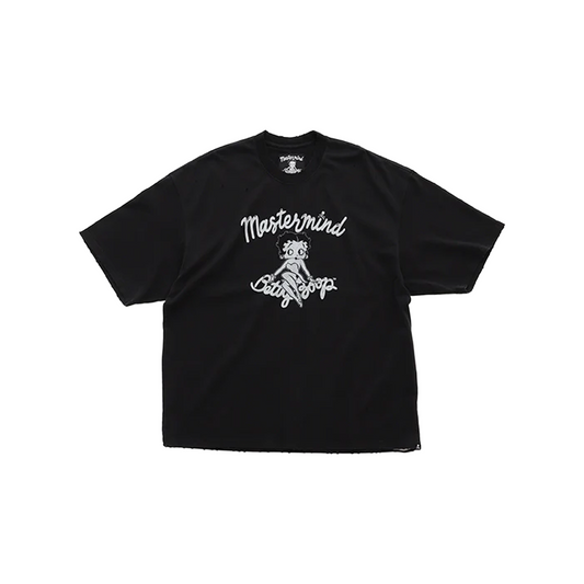 MASTERMIND WORLD x Betty Boop Damaged Monochrome Boxy S/S Tee Black (FW25)