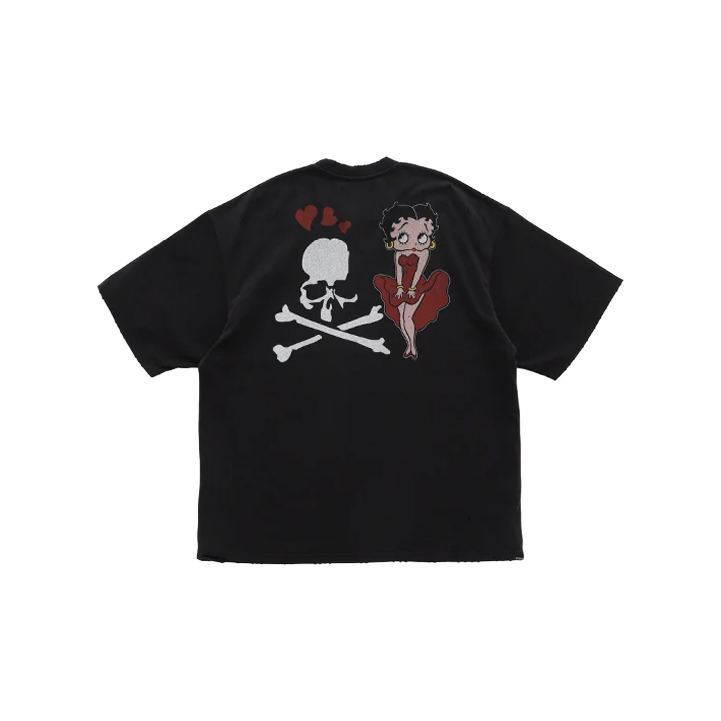 MASTERMIND WORLD x Betty Boop Damaged Multi Colour Boxy S/S Tee Black (FW25)