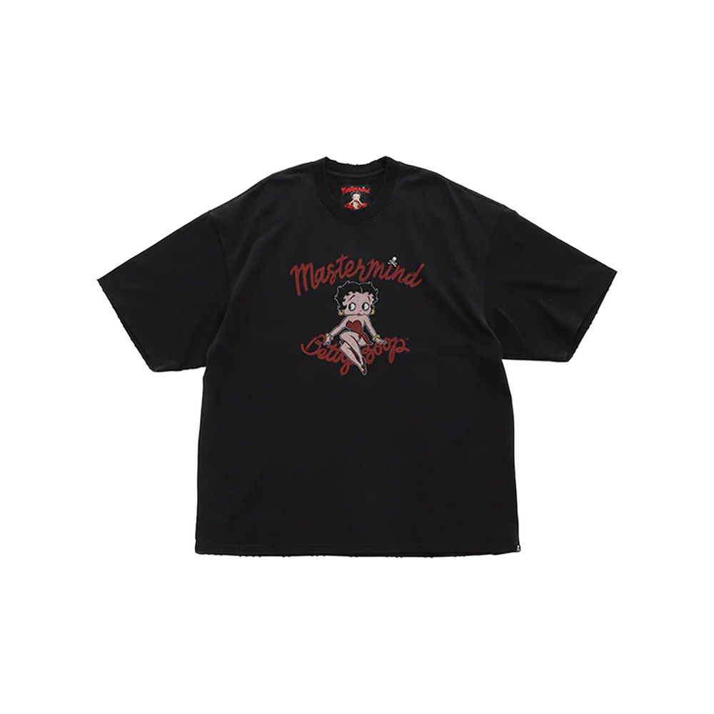 MASTERMIND WORLD x Betty Boop Damaged Multi Colour Boxy S/S Tee Black (FW25)