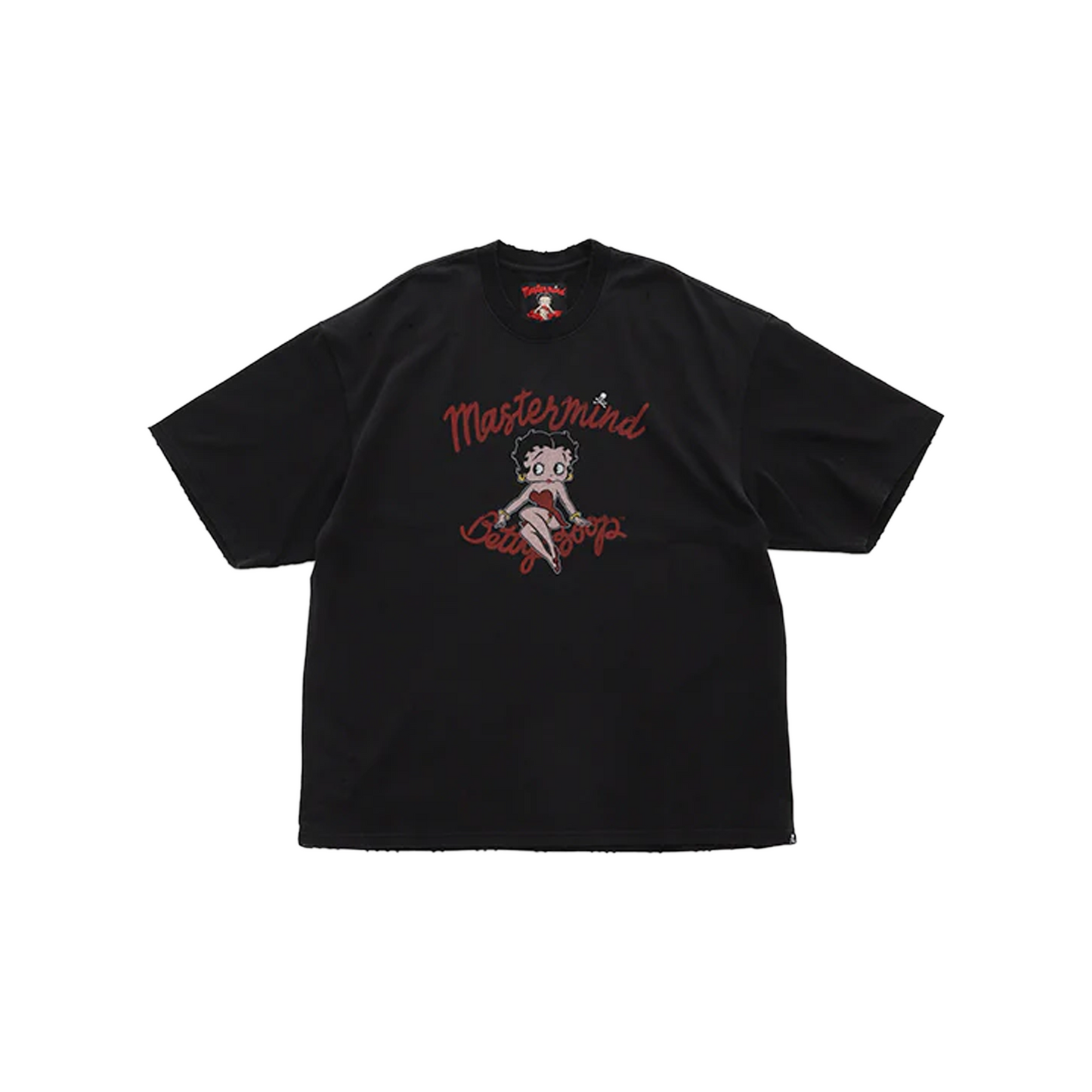 MASTERMIND WORLD x Betty Boop Damaged Multi Colour Boxy S/S Tee Black (FW25)