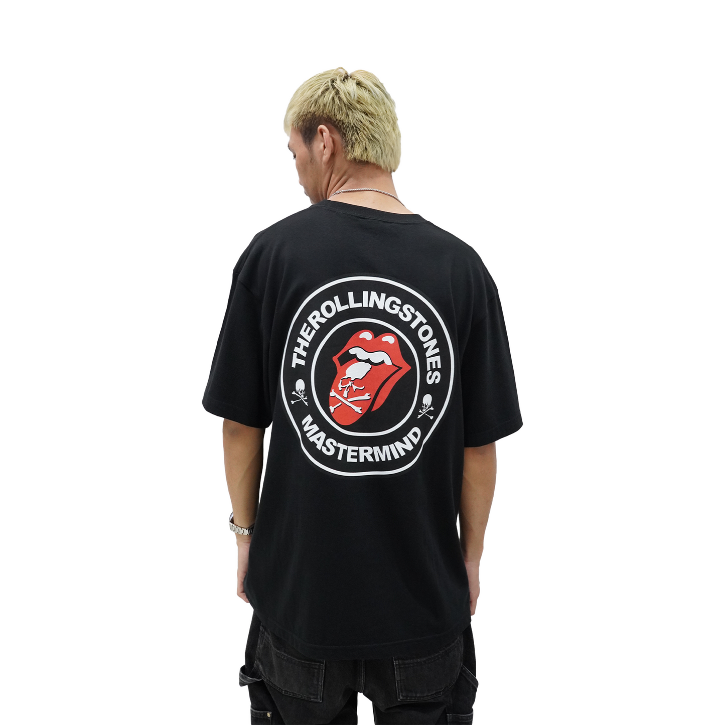 MASTERMIND WORLD x The Rolling Stones RS9 Circle Tongue Tee Black (SS24)