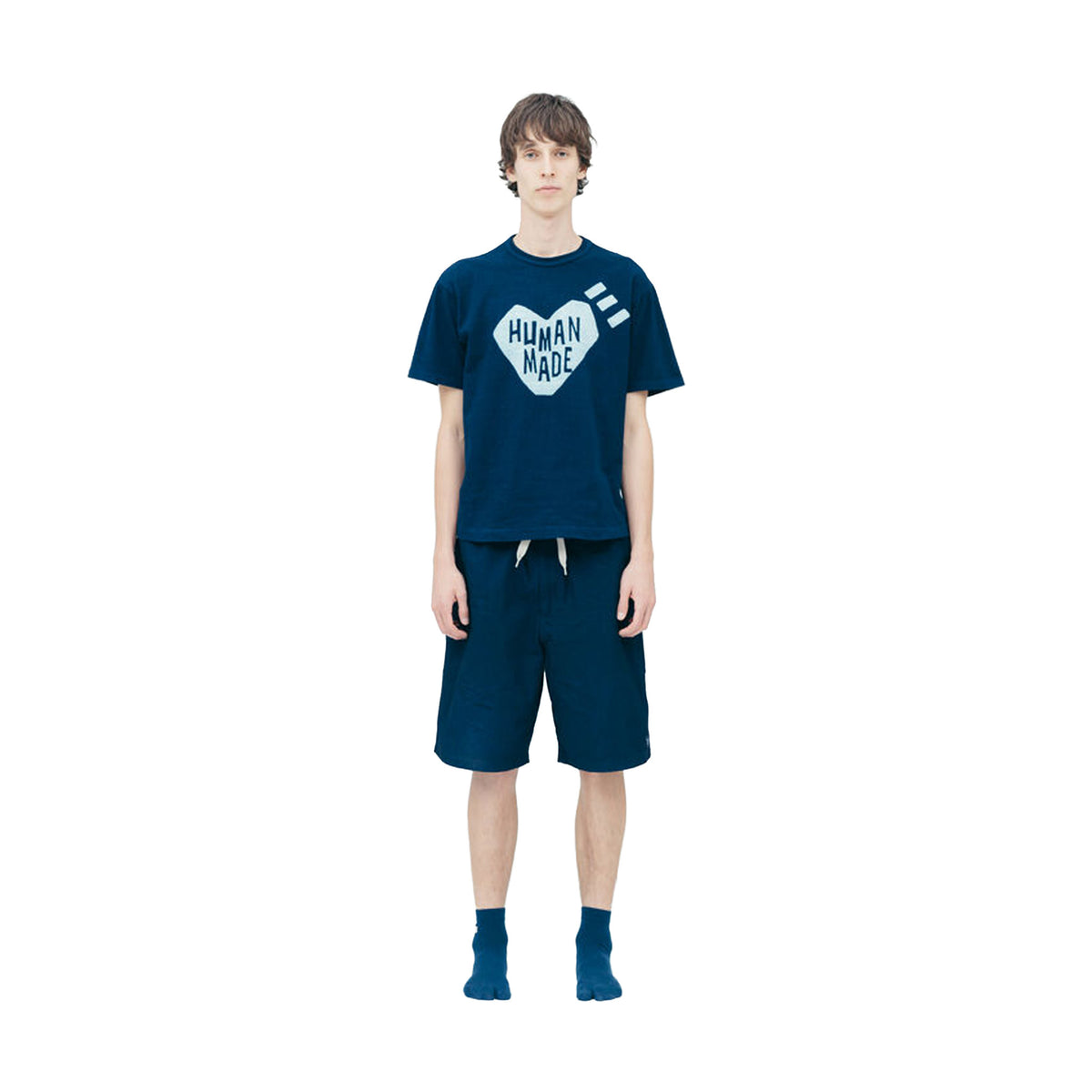 Human Made Ningensei Aizome Heart Tee Indigo (SS26)
