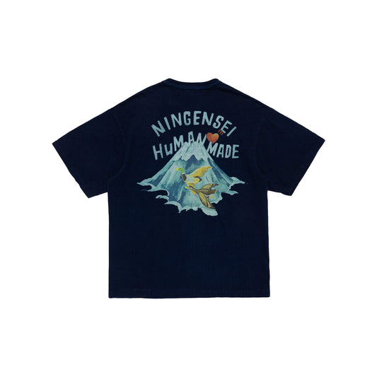 Human Made Ningensei Aizome Wa Graphic Tee Indigo (SS26)