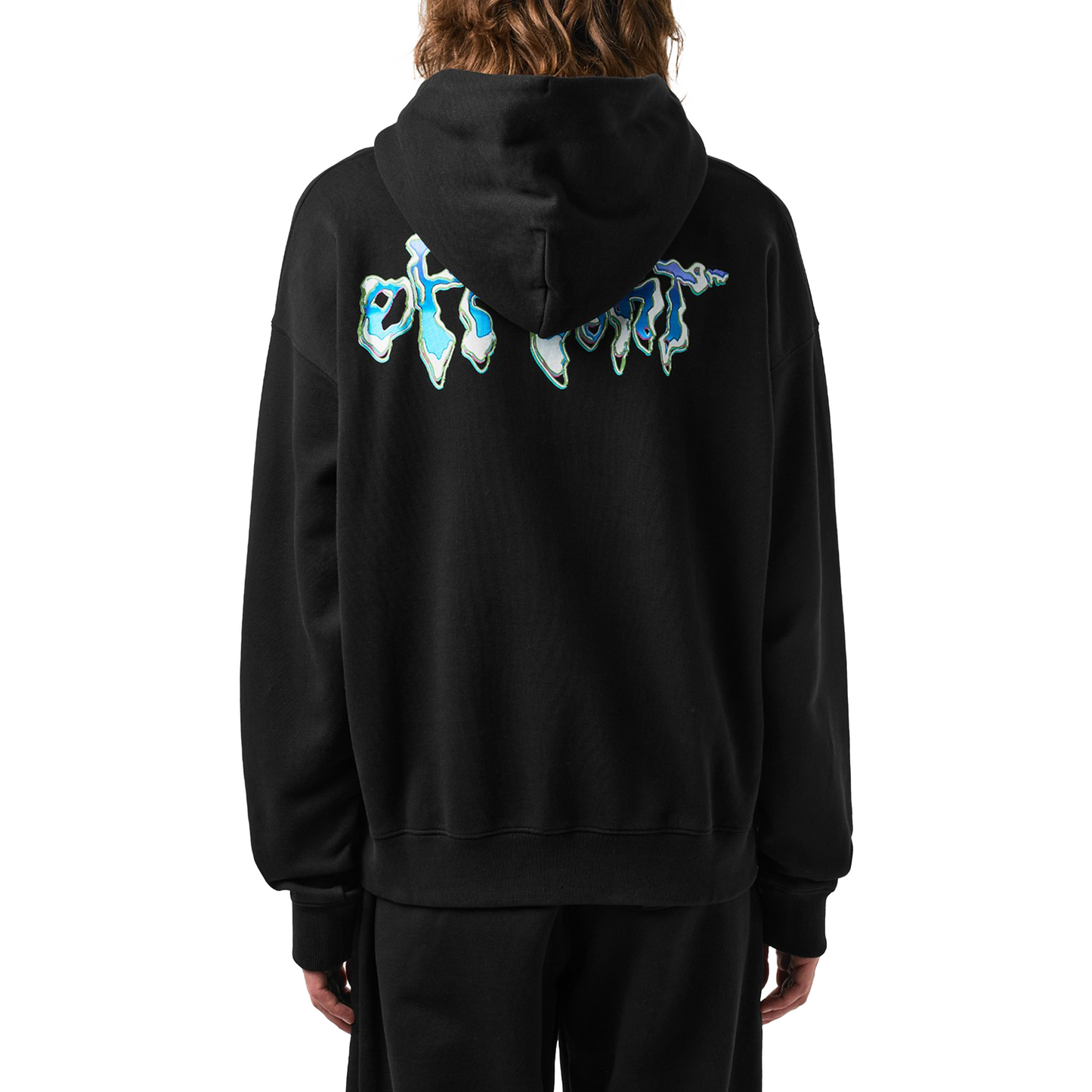 OFF-WHITE Blue 90’s Liquid Extra Long Hoodie Black/Blue (SS22)