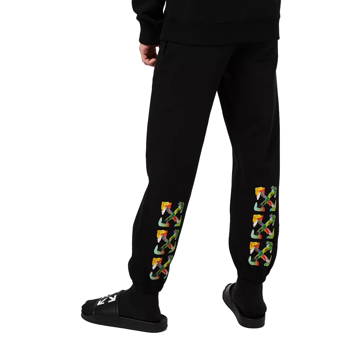 OFF-WHITE Brush Arrow Slim Sweatpants Black/Multicolour (SS23)