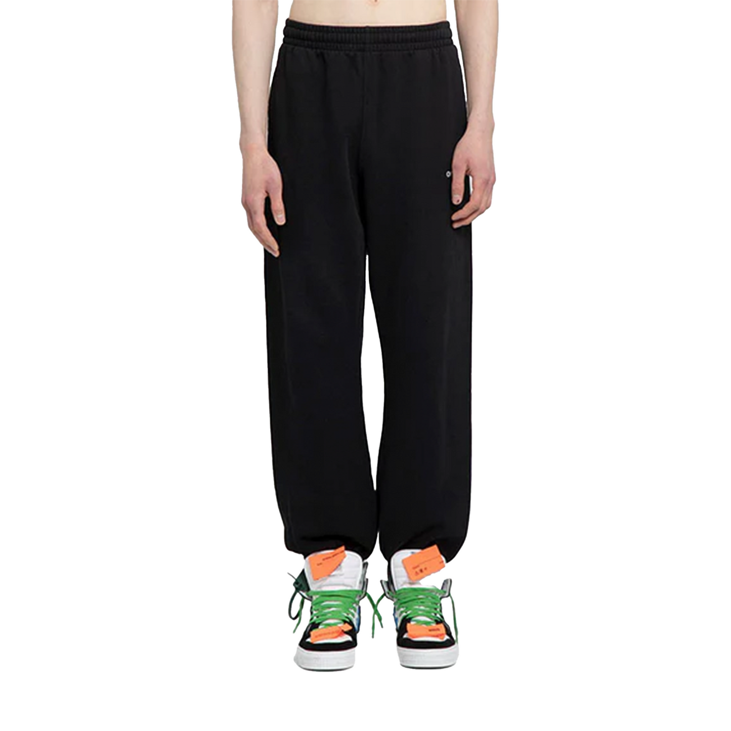 OFF-WHITE Diagonal Helvetica Slim Sweatpants Black/White (SS22)