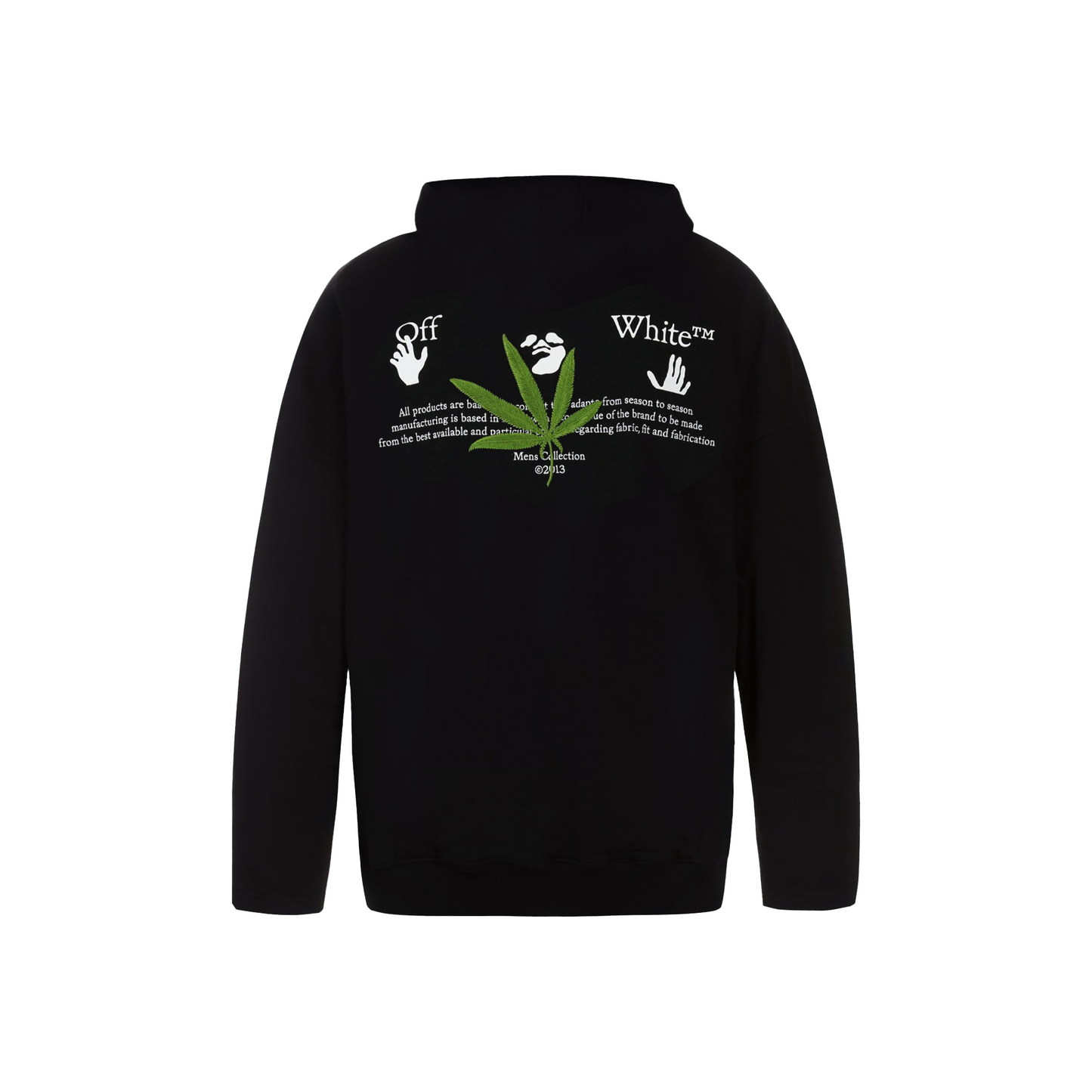 OFF-WHITE High Weed Extra Long Hoodie Black/Green (SS22)