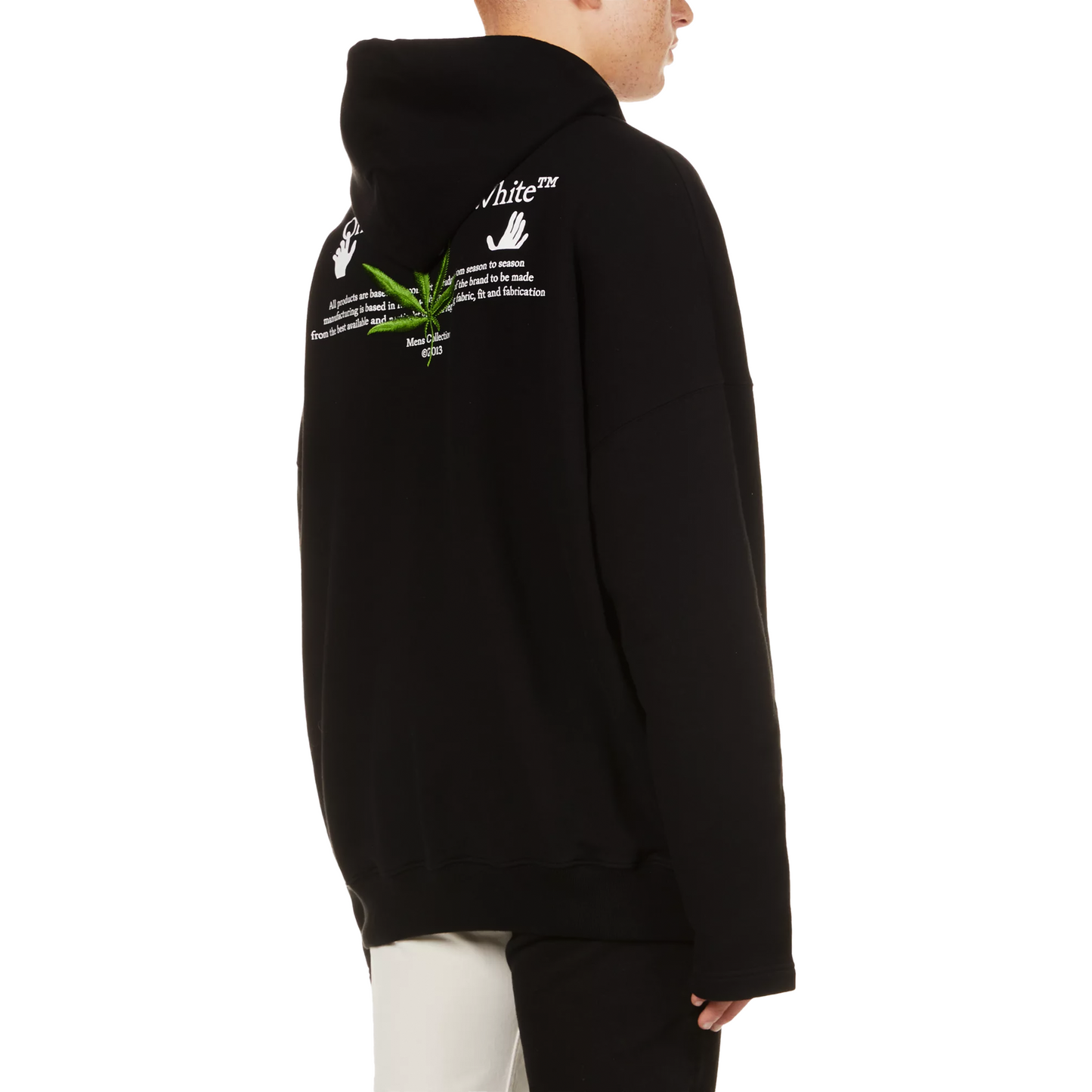 OFF-WHITE High Weed Extra Long Hoodie Black/Green (SS22)