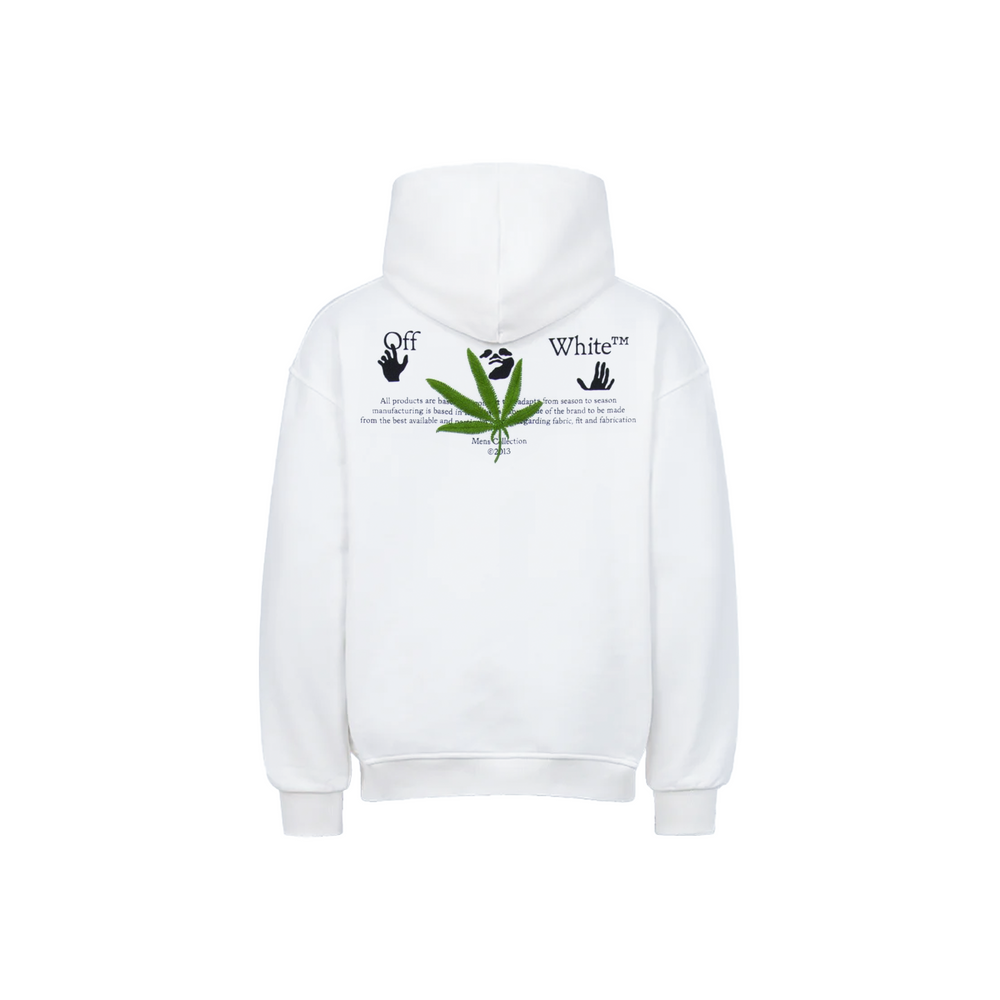 OFF-WHITE High Weed Extra Long Hoodie White/Green (SS22)