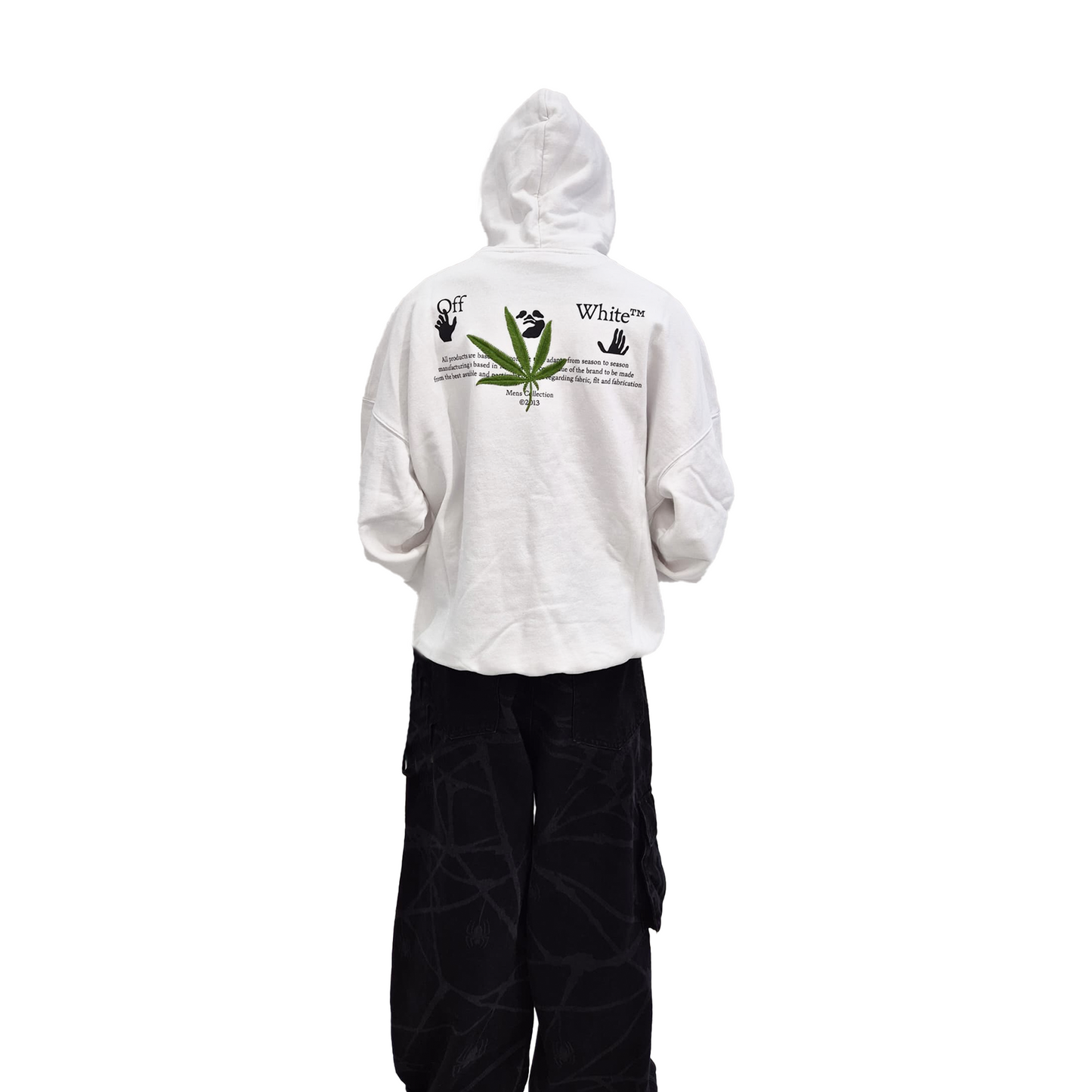 OFF-WHITE High Weed Extra Long Hoodie White/Green (SS22)