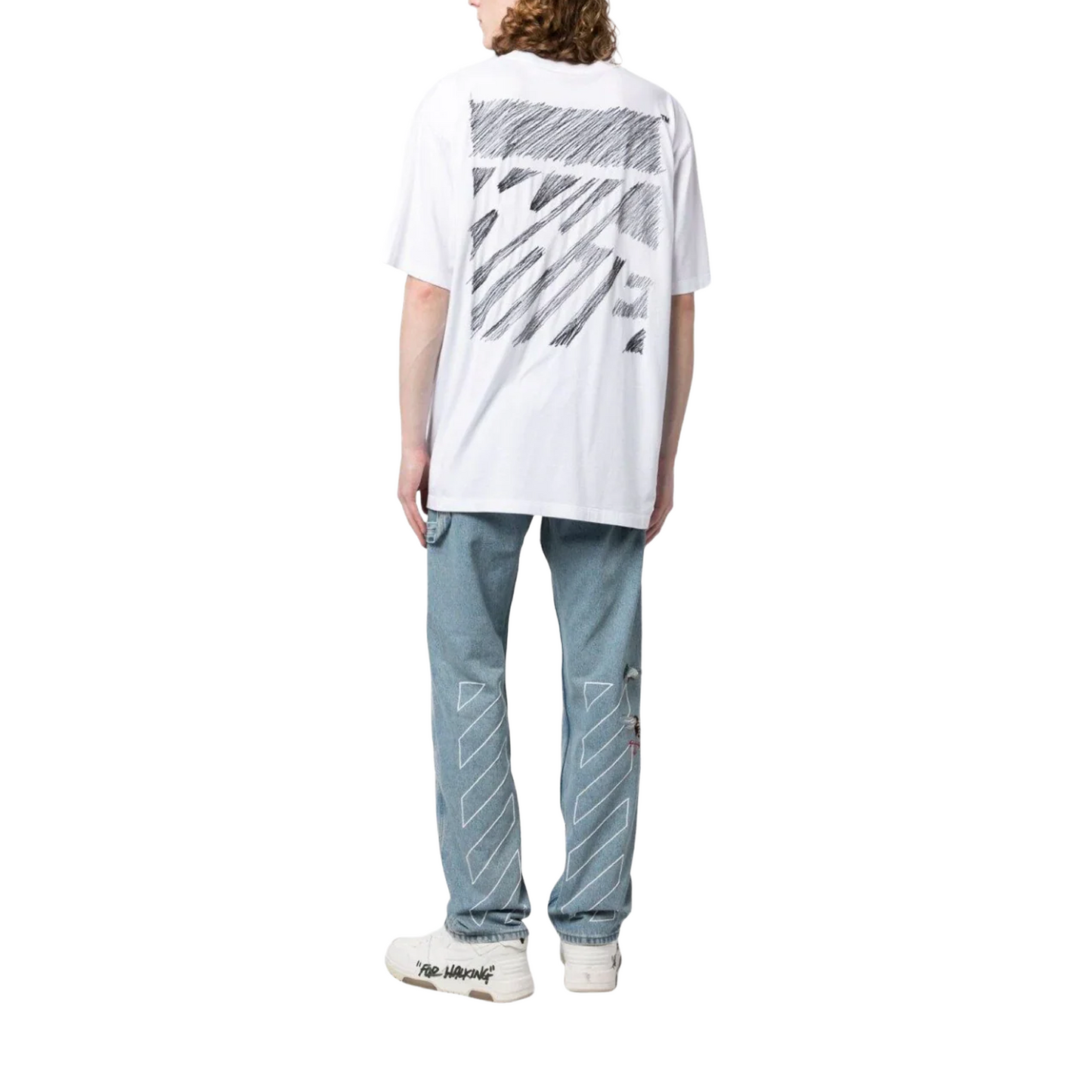 OFF-WHITE Scribble Diagonal Oversized S/S Tee White/Black (SS23)