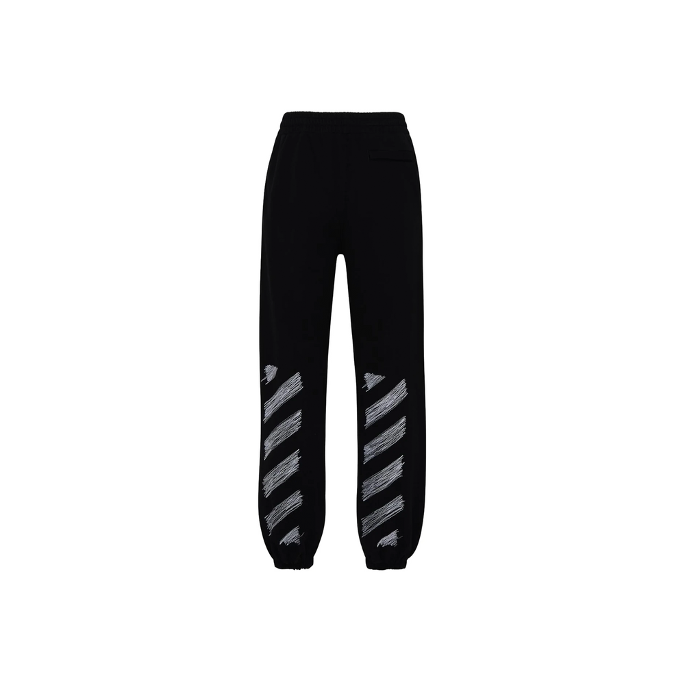 OFF-WHITE Scribble Diagonal Slim Sweatpants Black/White (SS23)