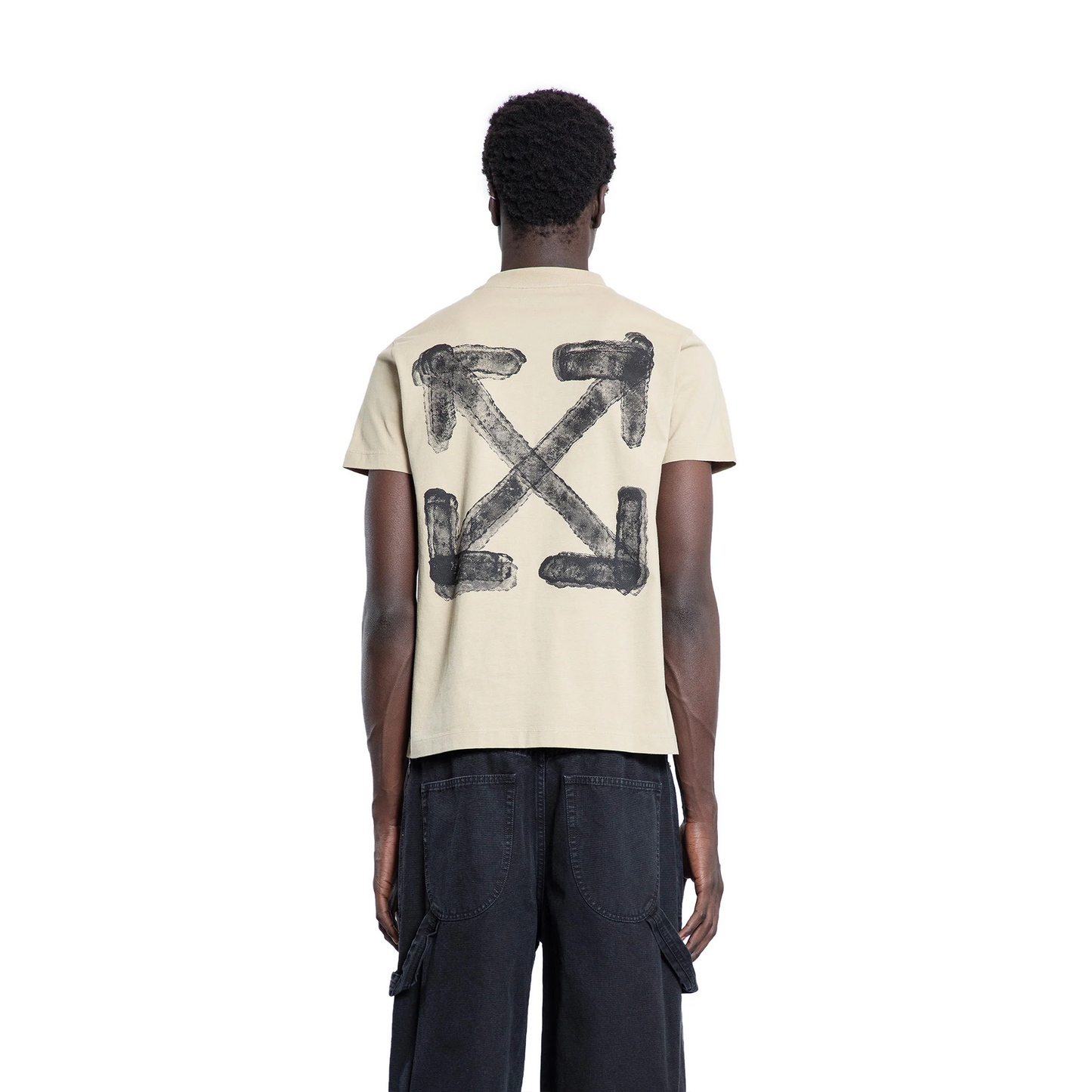 OFF-WHITE Spray Arrow Slim S/S Tee Crème Brûlée (SS25)